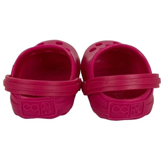 Our Generation Doll Shoe Lot Of 2 Pair Pink Plastic Clogs Silver Sparkly Flats - Picture 12 of 16